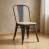 Buy Bistrot Metalix Chair Square Wooden - Metal Black 32897 - prices