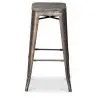 Buy Industrial Design Bar Stool - Wood & Steel - 76cm - Metalix Red 54406 - in the EU