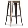 Buy Industrial Design Bar Stool - Wood & Steel - 76cm - Metalix Red 54406 at MyFaktory