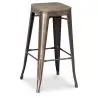Buy Industrial Design Bar Stool - Wood & Steel - 76cm - Metalix Red 54406 in the Europe
