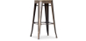 Buy Industrial Design Bar Stool - Wood & Steel - 76cm - Metalix Red 54406 - in the EU
