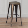 Buy Industrial Design Bar Stool - Wood & Steel - 76cm - Metalix Red 54406 - prices