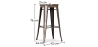 Buy Industrial Design Bar Stool - Wood & Steel - 76cm - Metalix Red 54406 home delivery