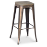 Buy Industrial Design Bar Stool - Wood & Steel - 76cm - Metalix Red 54406 in the Europe