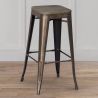 Buy Industrial Design Bar Stool - Wood & Steel - 76cm - Metalix Metallic bronze 54406 - prices