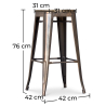 Buy Industrial Design Bar Stool - Wood & Steel - 76cm - Metalix Industriel 54406 - prices