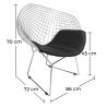 Buy Dining Chair Bertold Diam in Chrome Steel  Black 16443 - prices