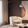 Buy Arched Metal Floor Lamp with Round Marble Base – Arc White 13693 - prices