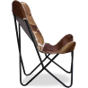Buy Cow print leather butterfly chair Brown pony 58893 at MyFaktory