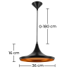 Buy Wide Shade Pendant Lamp - Aluminium Black 22727 with a guarantee