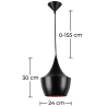 Buy Fat Shade Pendant Lamp - Aluminium Black 22726 home delivery