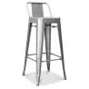Buy Bistrot Metalix stool with small backrest - 76cm Yellow 58348 - prices