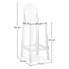 Buy Bar stool with backrest Victoire - 75cm - Design Transparent Transparent 58924 in the Europe