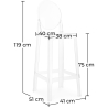 Buy Bar stool with backrest Victoire - 75cm - Design Transparent Transparent 58924 home delivery