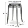 Buy Stool  Victoire - 47cm - Design Transparent Light grey 29572 with a guarantee