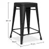 Buy Industrial Design Bar Stool - Matte Steel - 60cm - Metalix Mint 58993 - prices