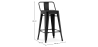 Buy Bistrot Metalix bar stool with small backrest - 60cm Black 58409 - prices