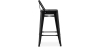 Buy Bistrot Metalix bar stool with small backrest - 60cm Black 58409 home delivery