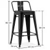 Buy Bar Stool with Backrest Industrial Design - 60cm - Metalix White 58409 - prices