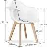 Buy Dining Chair with Armrests - Scandinavian Style - Amir Black 58595 - prices