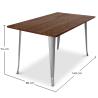 Buy Bistrot Metalix Industrial Dining Table - 140 cm - Dark Wood Steel 58996 home delivery