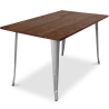 Buy Bistrot Metalix Industrial Dining Table - 140 cm - Dark Wood Steel 58996 - prices