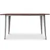 Buy Bistrot Metalix Industrial Dining Table - 140 cm - Dark Wood Steel 58996 - in the EU