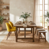 Buy Dining Chair - Upholstered in Fabric - Scandinavian Style -Bennett Yellow 58982 - prices