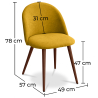 Buy Dining Chair - Upholstered in Fabric - Scandinavian Style -Bennett Yellow 58982 at MyFaktory