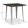Buy Bistrot Metalix Industrial Dining Table - 80 cm - Dark Wood Steel 58995 - in the EU