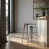 Buy Bar Stool - Industrial Design - Wood & Steel - 60cm -Metalix Green 58354 - prices