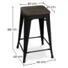 Buy Bar Stool - Industrial Design - Wood & Steel - 60cm -Metalix Green 58354 - in the EU