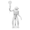 Buy Table Lamp - Monkey Living Room Lamp - Reni Black 58443 - in the EU