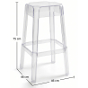 Buy Bar Stool  Victoire - 75cm - Design Transparent Transparent 29571 with a guarantee