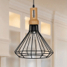 Buy Black metal and wood ceiling lamp - Fenris Black 59162 - prices