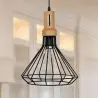 Buy Black metal and wood ceiling lamp - Fenris Black 59162 - prices