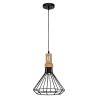 Buy Black metal and wood ceiling lamp - Fenris Black 59162 - in the EU