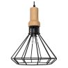 Buy Black metal and wood ceiling lamp - Fenris Black 59162 at MyFaktory