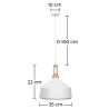 Buy White metal and wood ceiling lamp - Vidar White 59164 home delivery