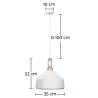 Buy White metal and wood ceiling lamp - Vidar White 59164 home delivery