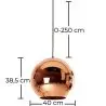 Buy Lamp Cooperlight - 40 cm - Chromed Metal Bronze 49386 home delivery