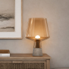 Buy Stone and smoked glass lamp - Seren Brown 59166 - prices