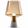 Buy Stone and smoked glass lamp - Seren Brown 59166 at MyFaktory