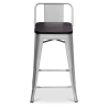 Buy Industrial Design Bar Stool with Backrest - Wood & Steel - 60 cm - Metalix Black 59117 - prices