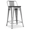 Buy Industrial Design Bar Stool with Backrest - Wood & Steel - 60 cm - Metalix Industriel 59117 in the Europe