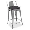 Buy Industrial Design Bar Stool with Backrest - Wood & Steel - 60 cm - Metalix Industriel 59117 home delivery