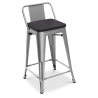 Buy Industrial Design Bar Stool with Backrest - Wood & Steel - 60 cm - Metalix Black 59117 in the Europe