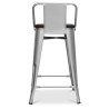 Buy Industrial Design Bar Stool with Backrest - Wood & Steel - 60 cm - Metalix Black 59117 with a guarantee