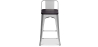 Buy Bistrot Metalix stool wooden and small backrest - 60cm Black 59117 - prices