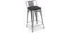 Buy Bistrot Metalix stool wooden and small backrest - 60cm Steel 59117 in the Europe